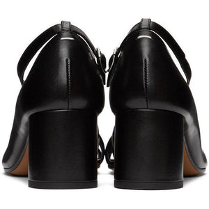 Maison Margiela SSENSE Exclusive Black Exposed Toe Ankle Strap Tabi Sandals