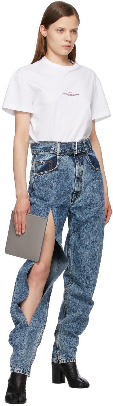 Maison Margiela SSENSE Exclusive White Upside Down Logo T-Shirt