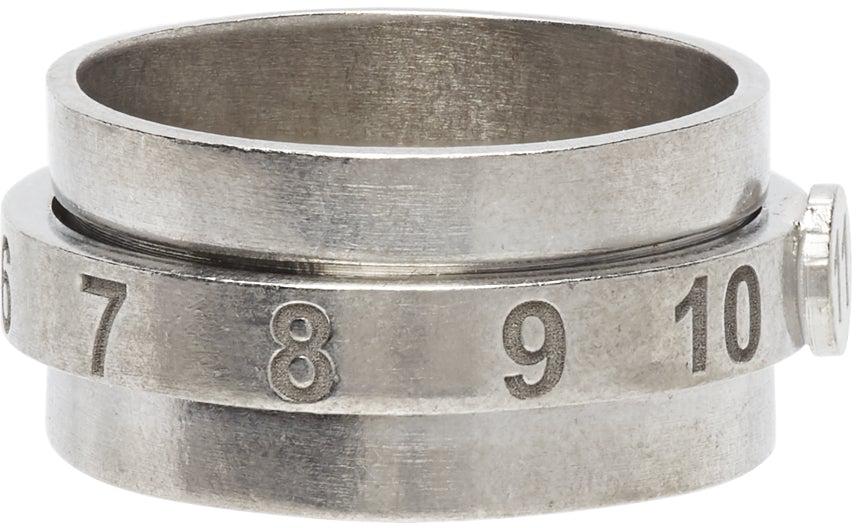 Maison Margiela Silver Wide Juxtaposed Ring – BlackSkinny