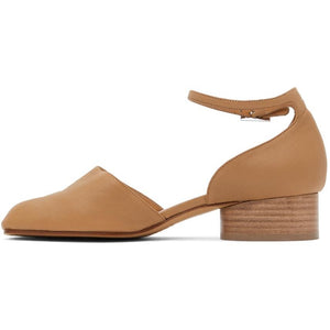 Maison Margiela Tan Ankle Strap Tabi Heels