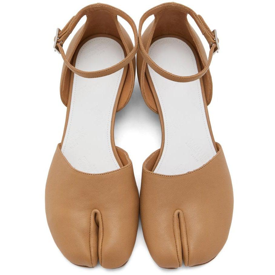 Maison Margiela Tan Ankle Strap Tabi Heels