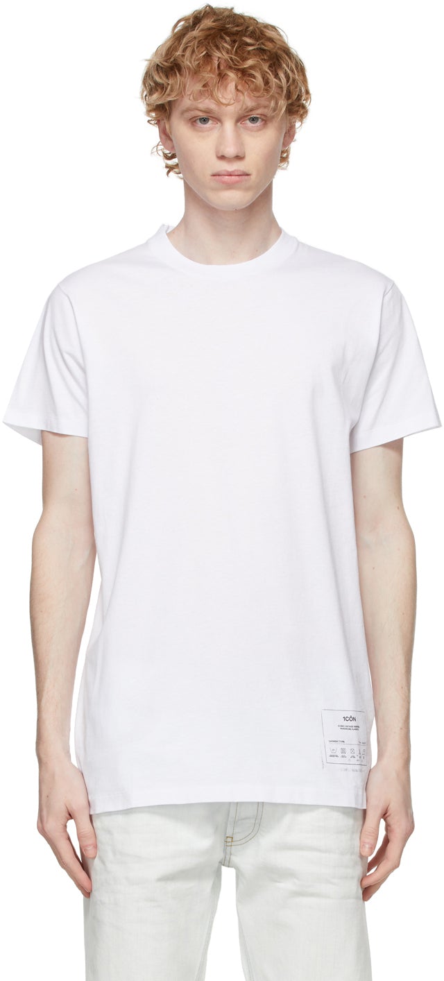 Maison Margiela White '1CON' T-Shirt - T-shirt Maison Margiela White '1Con' - Maison Margiela 화이트 '1CON'티셔츠