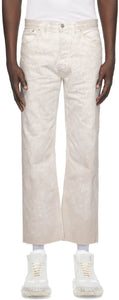Maison Margiela White Denim Marble Wash Jeans - Maison Margiela Blanc Denim Marble Wash Jeans - Maison Margiela 화이트 데님 대리석 워시 청바지