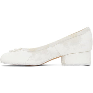 Maison Margiela White Linen Tabi Ballerina Heels