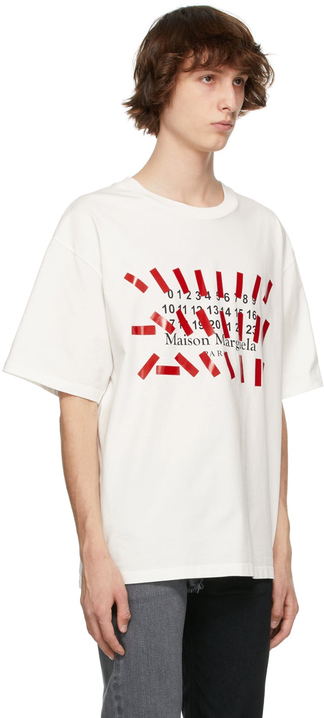 Maison Margiela White Oversized Tape Print T-Shirt – BlackSkinny