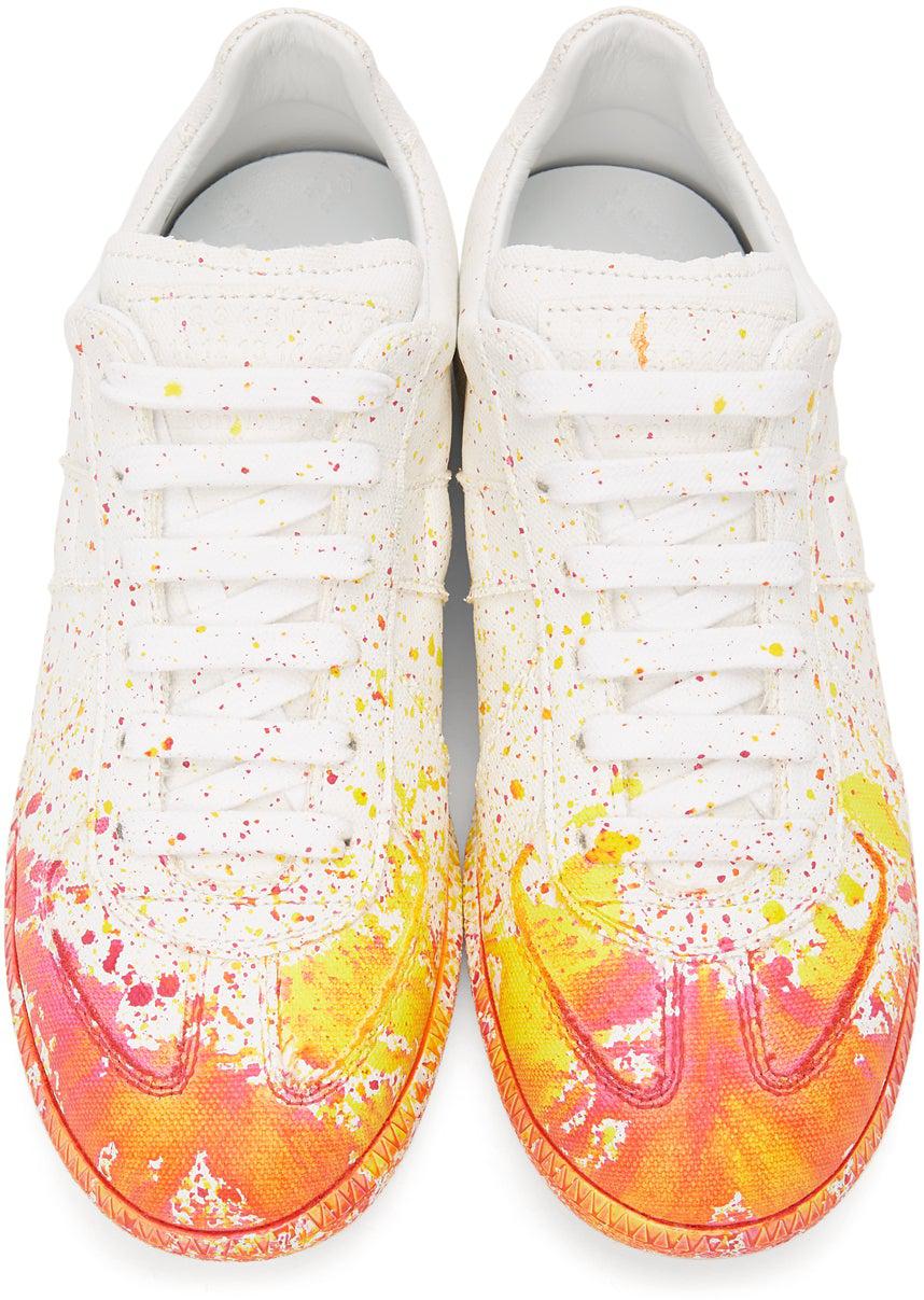 Maison Margiela White Paint Drop Replica Sneakers – BlackSkinny