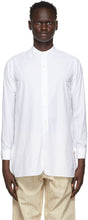 Maison Margiela White Poplin Collarless Shirt - Chemise sans col en popeline blanche Maison Margiela - Maison Margiela White Poplin Collarless Shirt.