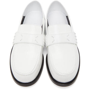 Maison Margiela White Slip-On Loafers - MAISON MARGIELA BLANC SLIM-ON LOAFERS - Maison Margiela White Slip-on Lofers.