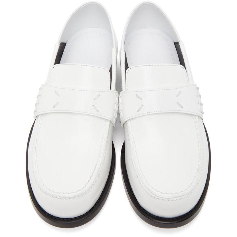 Maison Margiela White Slip-On Loafers - MAISON MARGIELA BLANC SLIM-ON LOAFERS - Maison Margiela White Slip-on Lofers.