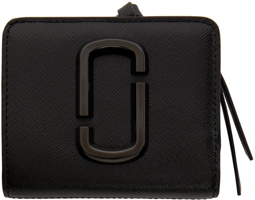 Marc Jacobs The Snapshot Mini Compact Black Leather Wallet