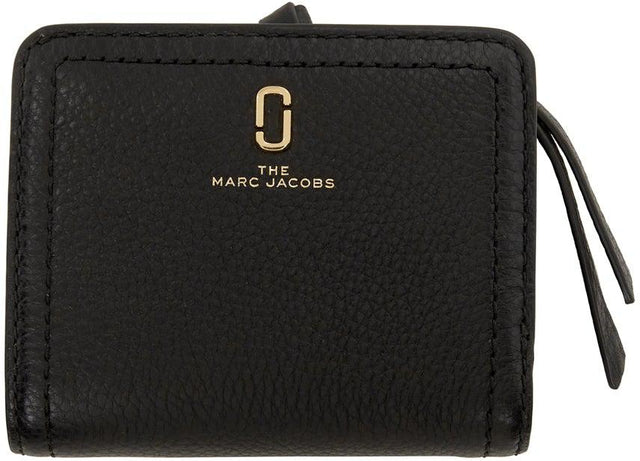 Marc Jacobs Black Mini 'The Softshot' Compact Wallet - Marc Jacobs Noir Mini 'The Softshot' Portefeuille compact - Marc Jacobs 블랙 미니 'Softshot'소형 지갑