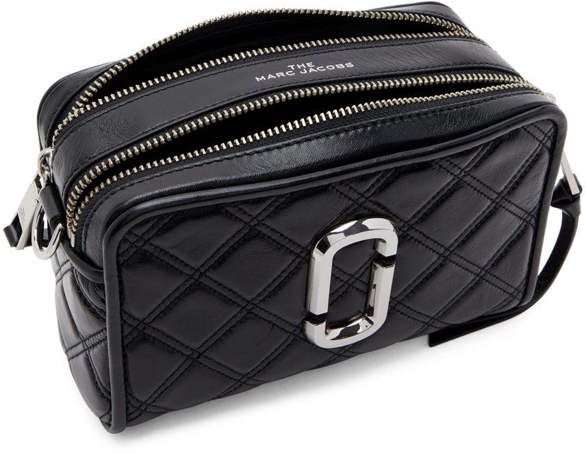 NWT Marc Jacobs Softshot Quilted Double Zip Camera Shoulder Bag in Black  $450+