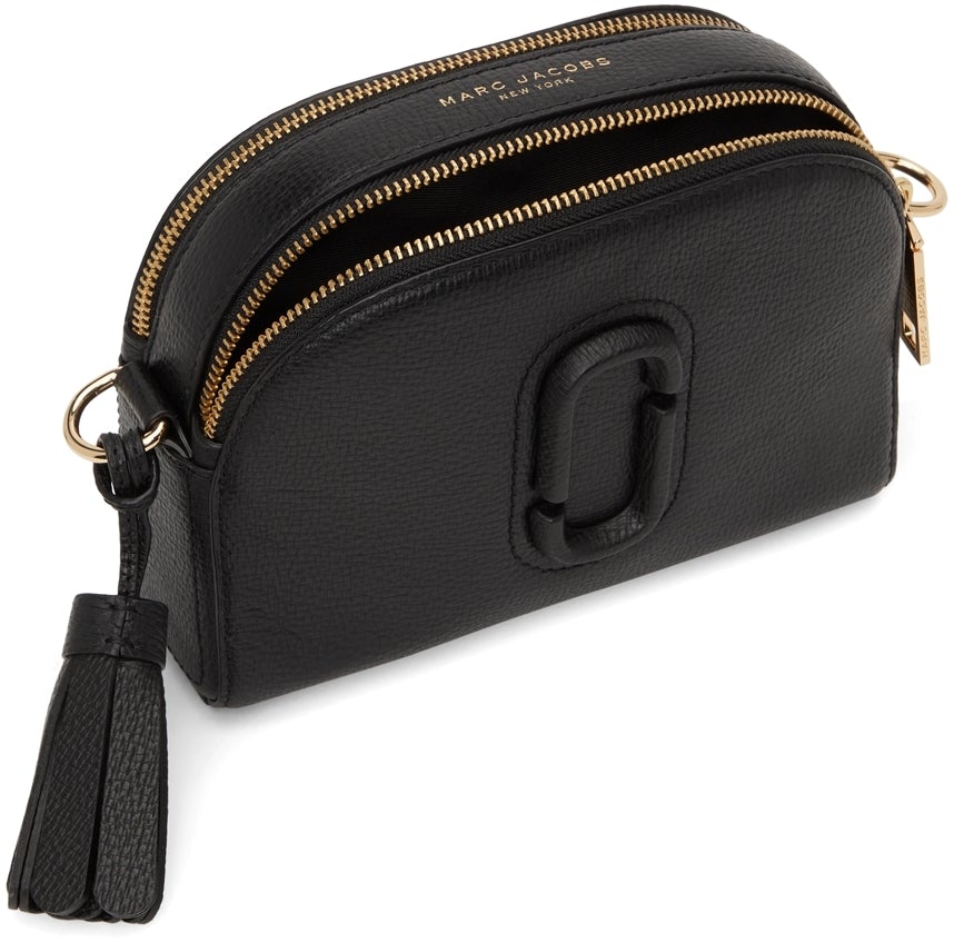 Marc Jacobs Logo Camera bag Black Leather Pony-style calfskin ref