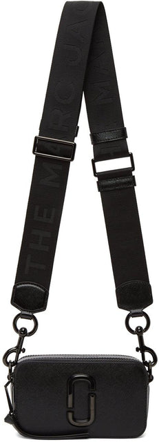 Marc Jacobs Black 'The Logo Strap Snapshot' Bag - Marc Jacobs Black 'The Logo Strap Snapshot' Sac - 마크 제이콥스 블랙 '로고 스트랩 스냅 샷'가방