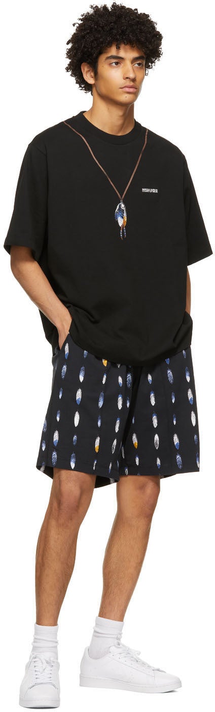 Marcelo Burlon County of Milan Black Single Chain Feathers T-Shirt