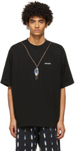 Marcelo Burlon County of Milan Black Single Chain Feathers T-Shirt - T-shirt Milano Burlon County of Milan Black Single Feathers - Marcelo Burlon County of Milan Black Single Chain Feathers T 셔츠