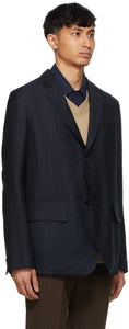 Margaret Howell Navy Wool Dense Twill Blazer