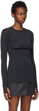 Marine Serre Black Logo Bodycon Long Sleeve T-Shirt