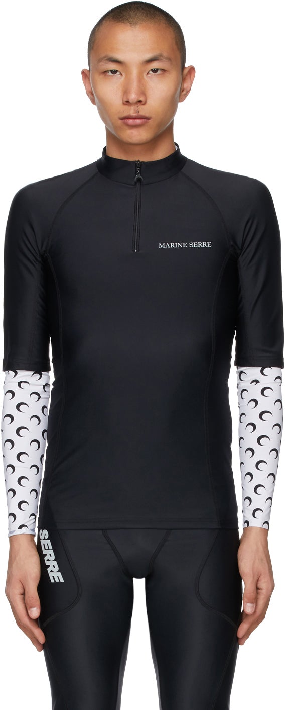 Marine Serre Black Optic Moon Sea Skin Training T-Shirt - Serre Marine Serre T-shirt d'entraînement de la peau de la mer - 해양 Serre 검은 광학 문 바다 피부 훈련 티셔츠