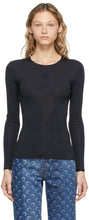 Marine Serre Black Second Skin Seasonal Moon Long Sleeve T-Shirt - Marine Serre T-shirt à manches longues de la peau de la deuxième peau - 해양 Serre 블랙 두 번째 피부 계절 달 긴 소매 티셔츠