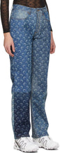 Marine Serre Blue Regenerated Allover Moon Jeans