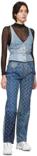 Marine Serre Blue Regenerated Allover Moon Jeans