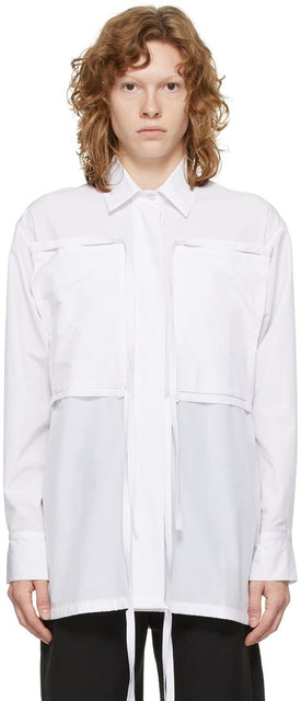 Markoo White Flap Over Shirt - Chemise à rabat blanc markoo - Markoo 화이트 플랩 셔츠 위로
