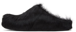 Marni Black Calf-Hair Fussbett Loafers