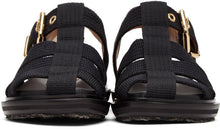 Marni Black Canvas Fussbett Sandals