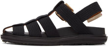 Marni Black Canvas Fussbett Sandals