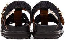 Marni Black Canvas Fussbett Sandals
