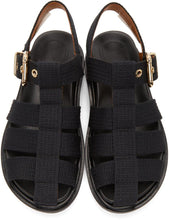 Marni Black Canvas Fussbett Sandals