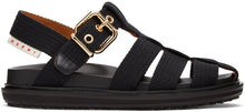 Marni Black Canvas Fussbett Sandals - Sandales Fussbett Black Canvas Marni - Marni Black Canvas Fussbett Sandals.