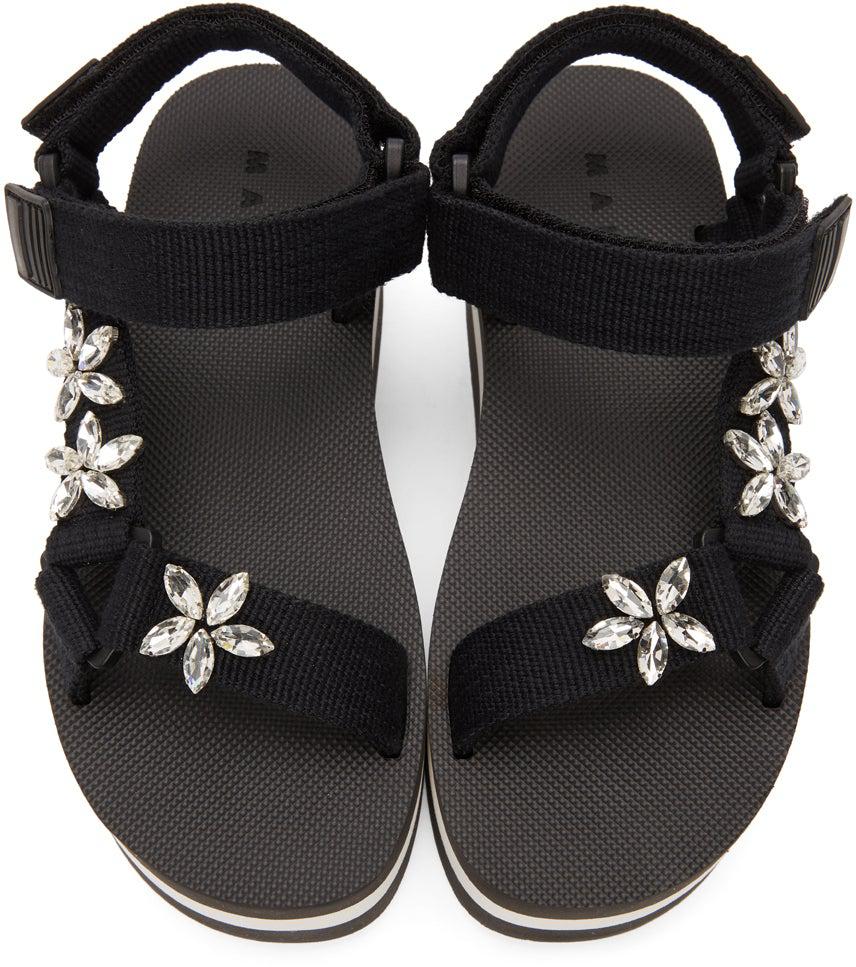 Marni Black Embellished Platform Sandals