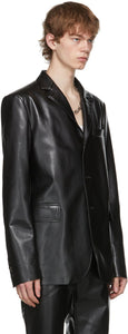 Marni Black Faux-Leather Blazer