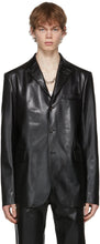 Marni Black Faux-Leather Blazer - Blazer en simili cuir noir Marni - 마르니 블랙 가짜 가죽 블레이저