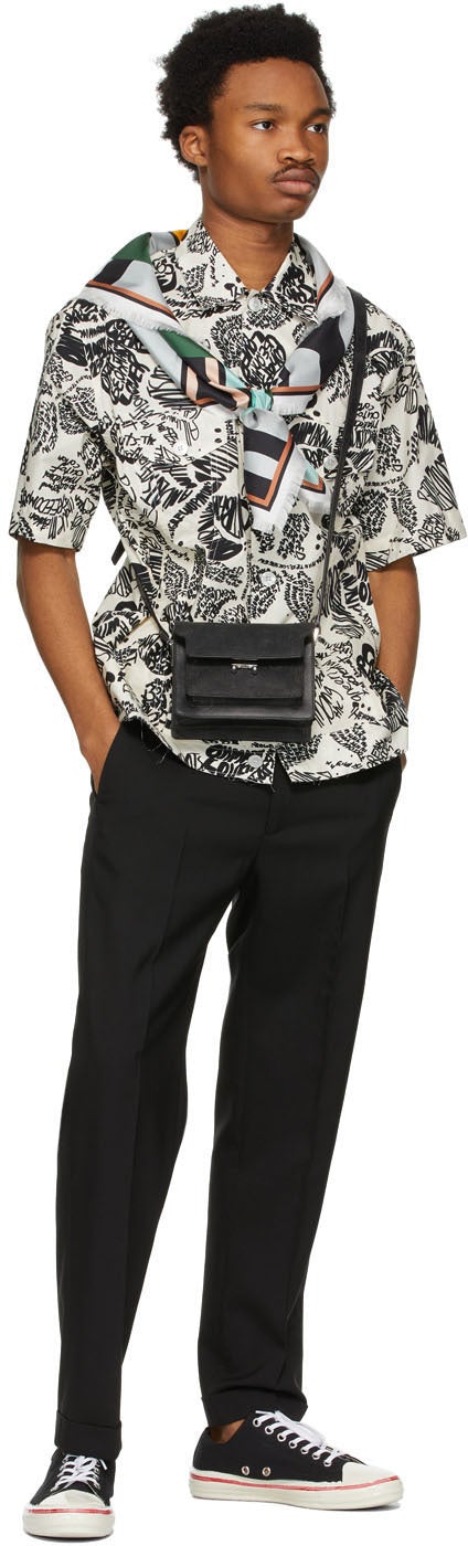 Marni Black Wool Cuffed Trousers