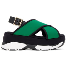 Marni Green Wedge Sandals - Sandales Compenses vertes Marni - 마르니 그린 웨지 샌들