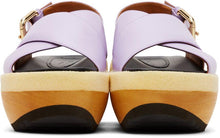 Marni Purple Wooden Sole Wedge Sandals
