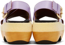 Marni Purple Wooden Sole Wedge Sandals