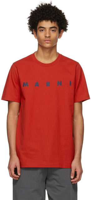 Marni Red Logo T-Shirt - T-shirt de logo rouge Marni - 마르니 레드 로고 티셔츠