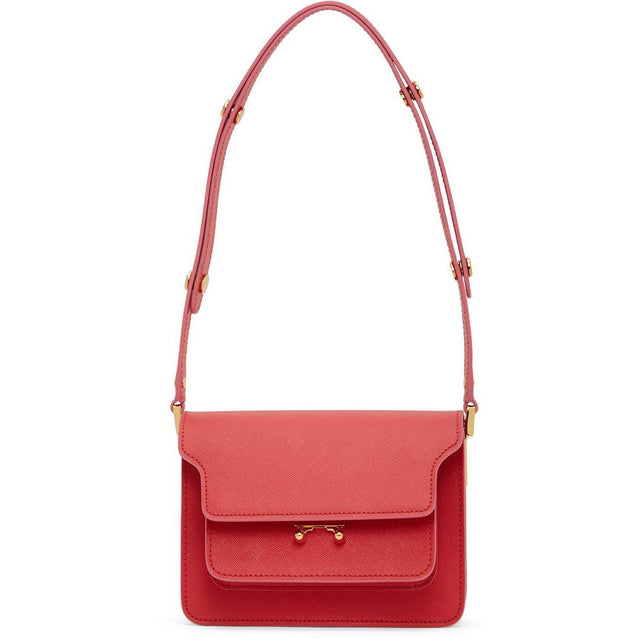 Marni Red Mini Saffiano Trunk Bag