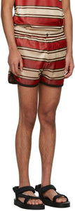 Marni Red Striped Shorts