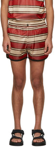 Marni Red Striped Shorts - Short rayé rouge marni - 마르니 레드 스트라이프 반바지
