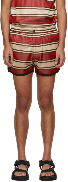 Marni Red Striped Shorts - Short rayé rouge marni - 마르니 레드 스트라이프 반바지