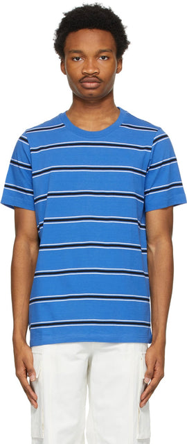 Marni Three-Pack Blue Striped T-Shirts - T-shirts rayés bleu à trois packs Marni - 마르니 3 팩 블루 스트라이프 티셔츠