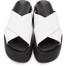 Marni White Criss-Cross Wedge Sandals