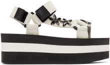 Marni White Embellished Platform Sandals - Sandales de plate-forme embellis blanches marni - Marni White Embelished Platform Sandals.