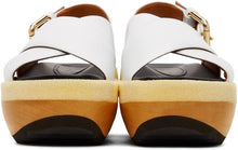 Marni White Wooden Sole Wedge Sandals