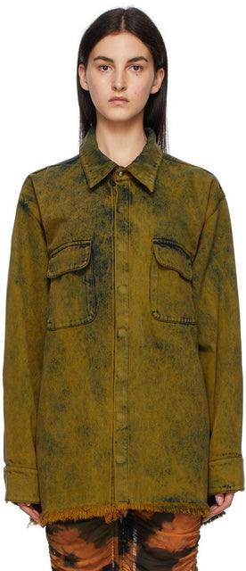 Marques Almeida SSENSE Exclusive Yellow Denim Overshirt - Marques Almeida Ssense Overhirt Denim jaune exclusif SSense - Marques Almeida Ssense 독점적 인 노란 데님 오버 셔츠